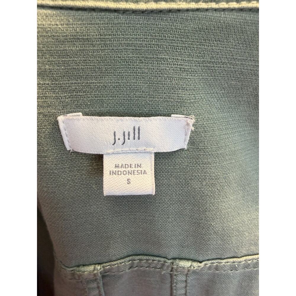 J. Jill Women’s Denim Shirt Dress Blue Button Front Short Sleeve Pintuck Small - Picture 9 of 13